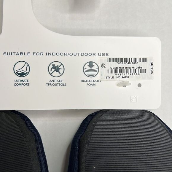 Charter Club Navy Blue Quilted indoor/outdoor slippers size small 5-6 NWT - Picture 8 of 8